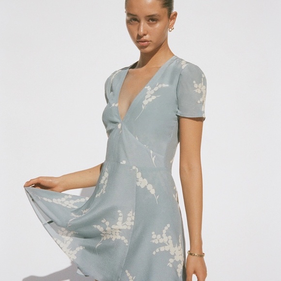 Realisation Par Dresses & Skirts - Realisation Par Blue and White Floral Mini Dress